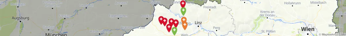 Kartenansicht für Apotheken-Notdienste in der Nähe von Waldkirchen am Wesen (Schärding, Oberösterreich)